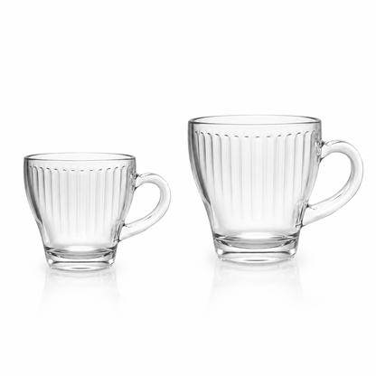 12Pcs Clear Glass Tea & Coffee Mug Set