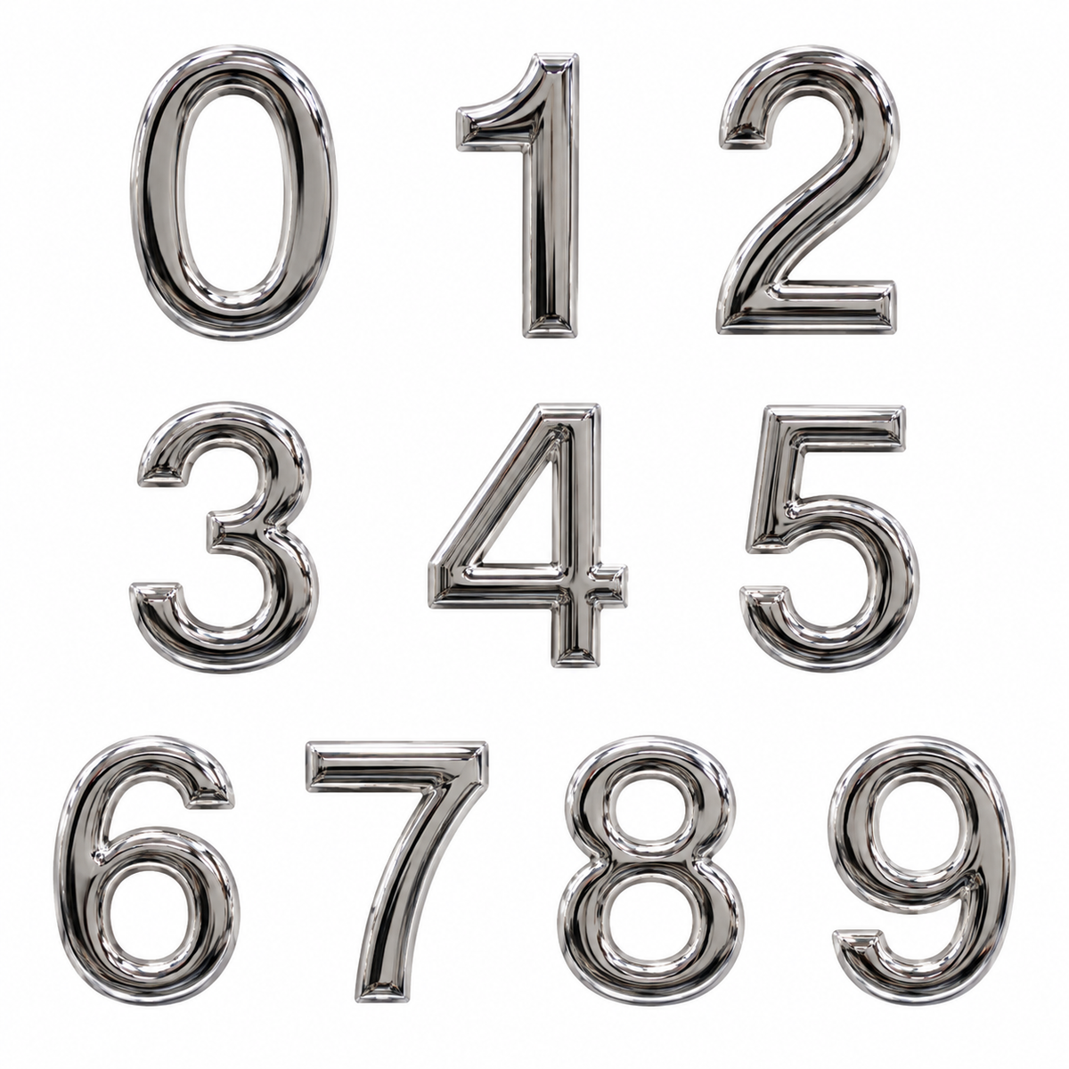 3D Plastic Numbers 0–9