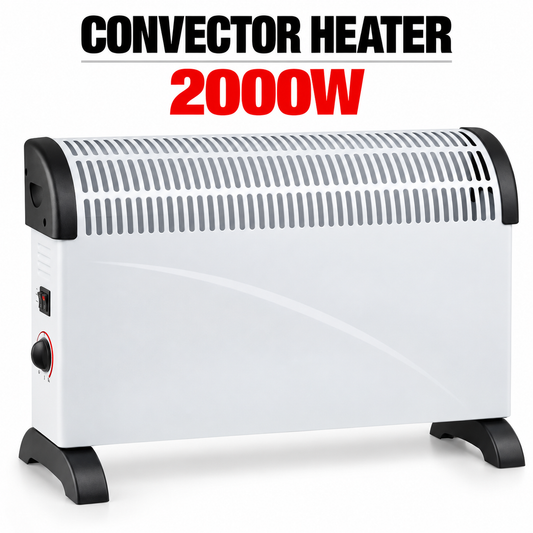 Single 2000W Portable Convector Heater 62.5cm – White