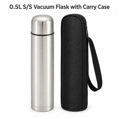 0.5L Stainless Steel Vacuum Flask with Carry Case