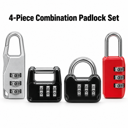 4-Piece Combination Padlock Set