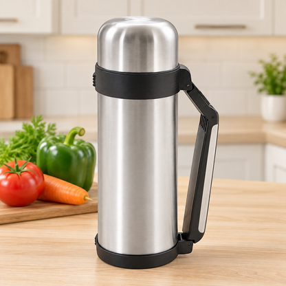 Stainless Steel Vacuum Flask with Handle – 1.5L