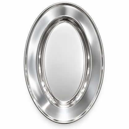 Mini Stainless Steel Oval Serving Dish – 20cm Side Plate