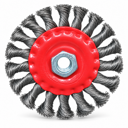 4" Twist Knot Wire Wheel M14 Thread