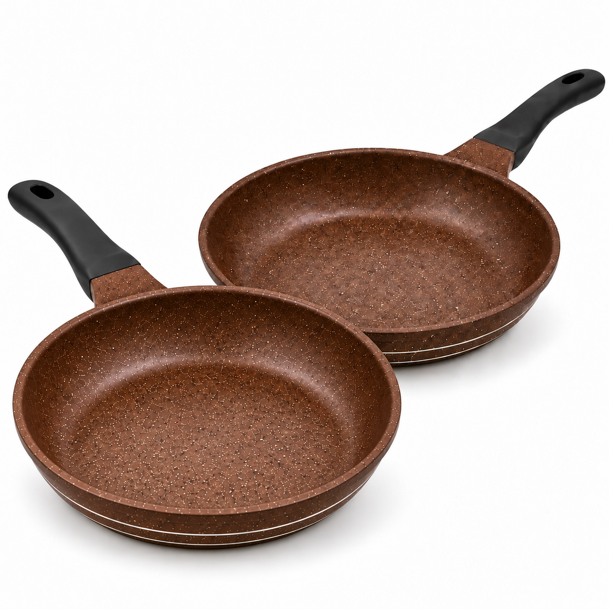 Chocolate Brown Die Cast Frying Pan with Induction Base – 20cm & 24cm