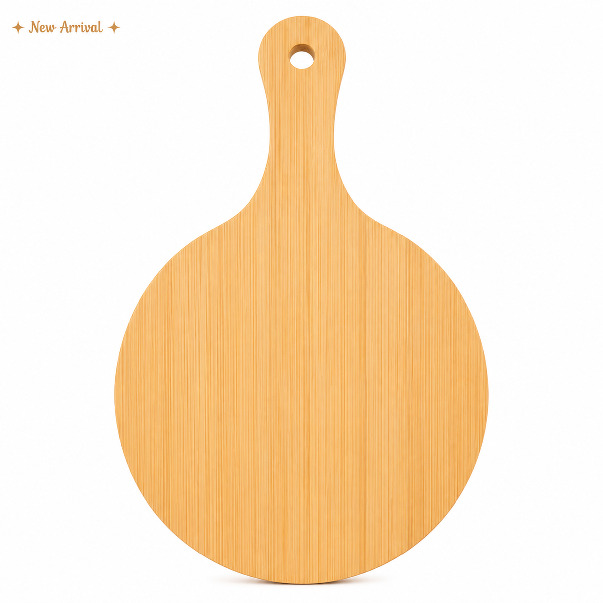 Round Bamboo Chopping Board with Handle 26x36cm