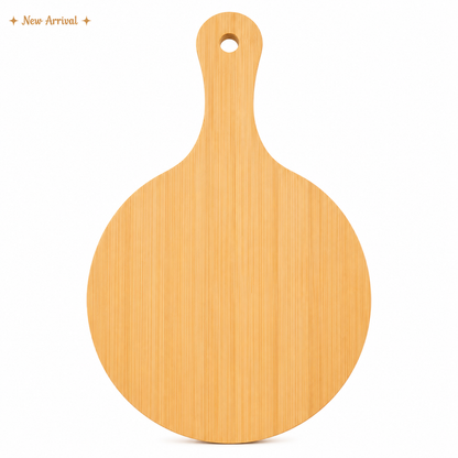 Round Bamboo Chopping Board with Handle 26x36cm