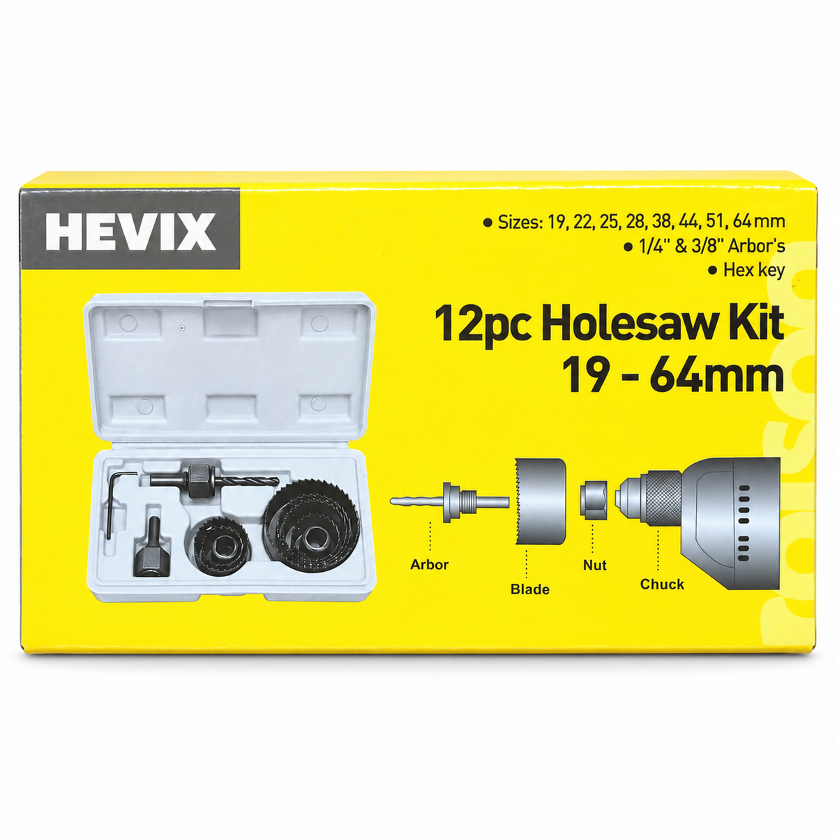12-Piece Holesaw Kit 19–64mm