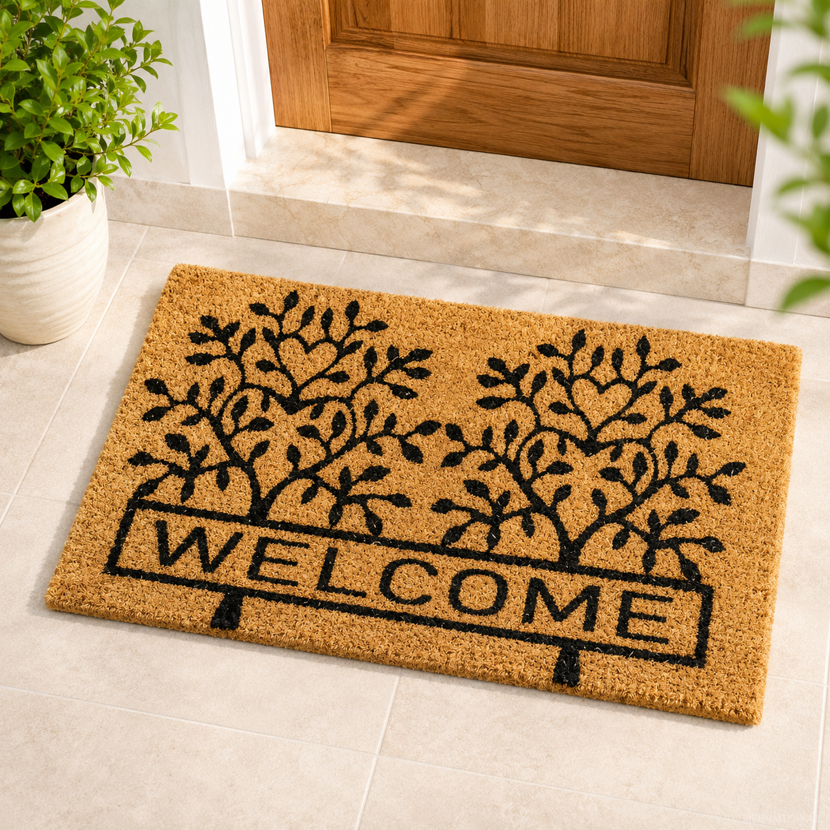 Welcome Coir Door Mat 45x75cm