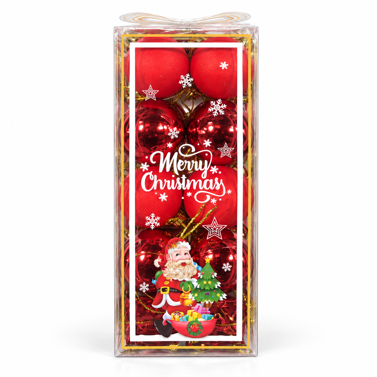 Red Christmas Ball Ornaments Box Set – Glitter & Matte Baubles