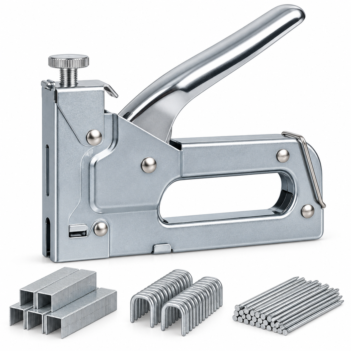 3-Way Staple Gun Kit with 1000pc Staples & Case