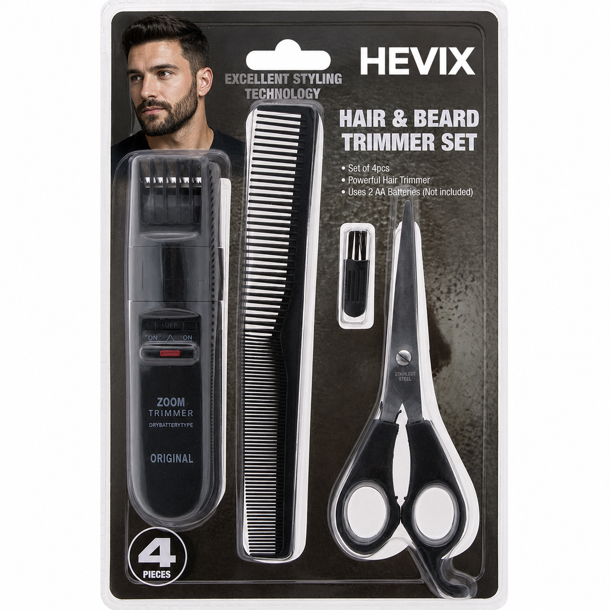 4-Piece Hair & Beard Trimmer Set