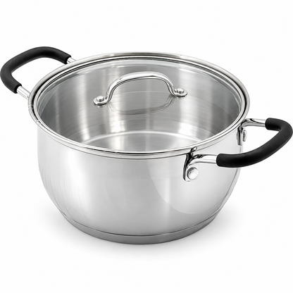Stainless Steel Saucepot with Glass Lid – 20cm / 3.4L