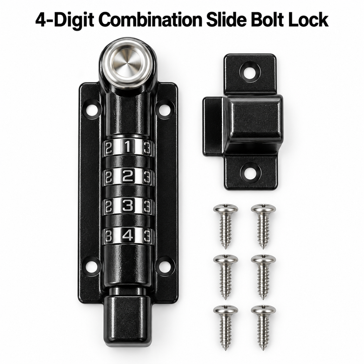 4-Digit Combination Slide Bolt Lock