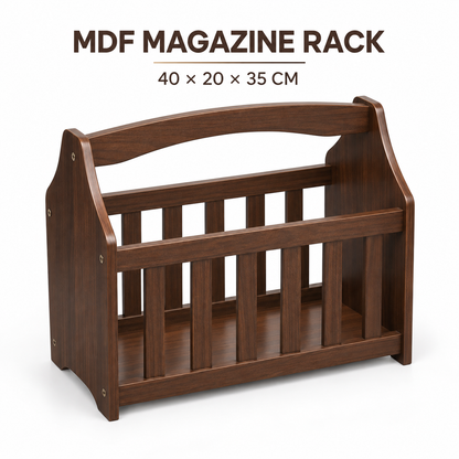 Single MDF Magazine Rack 40 × 20 × 35cm – Walnut