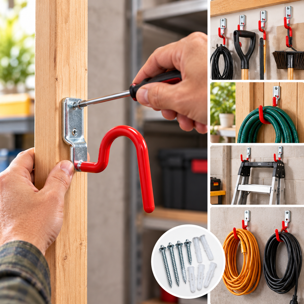5Pc Swivel Garden Hooks Heavy Duty Wall Mount Hangers