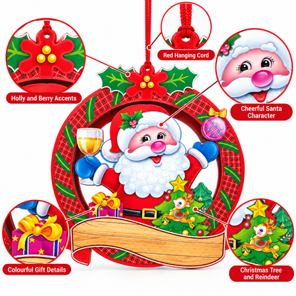 Christmas Santa Claus Hanging Wall Decoration – 32x36cm