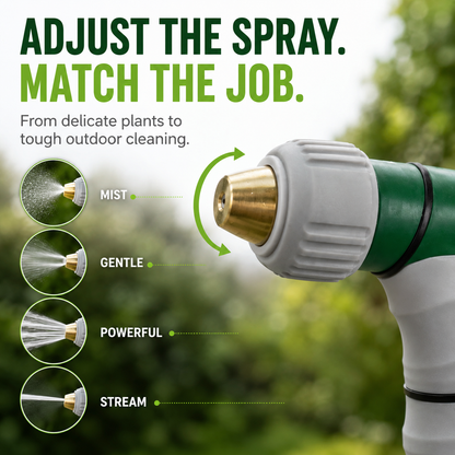 Deluxe Adjustable Garden Hose Spray Gun with Locking Trigger