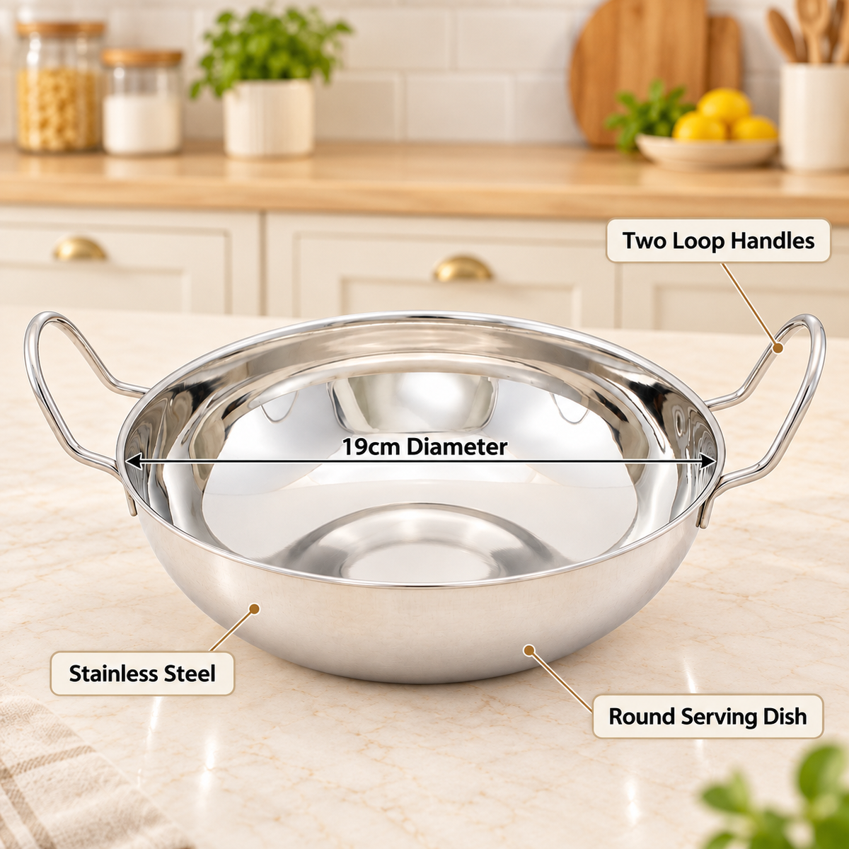 Stainless Steel Dish – 19cm / 21cm