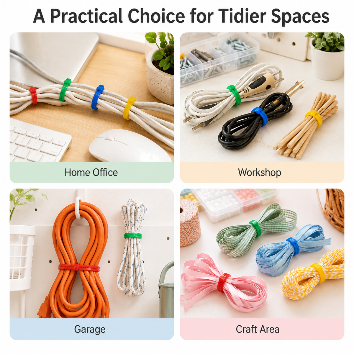 200pc Cable Ties – Assorted Colours