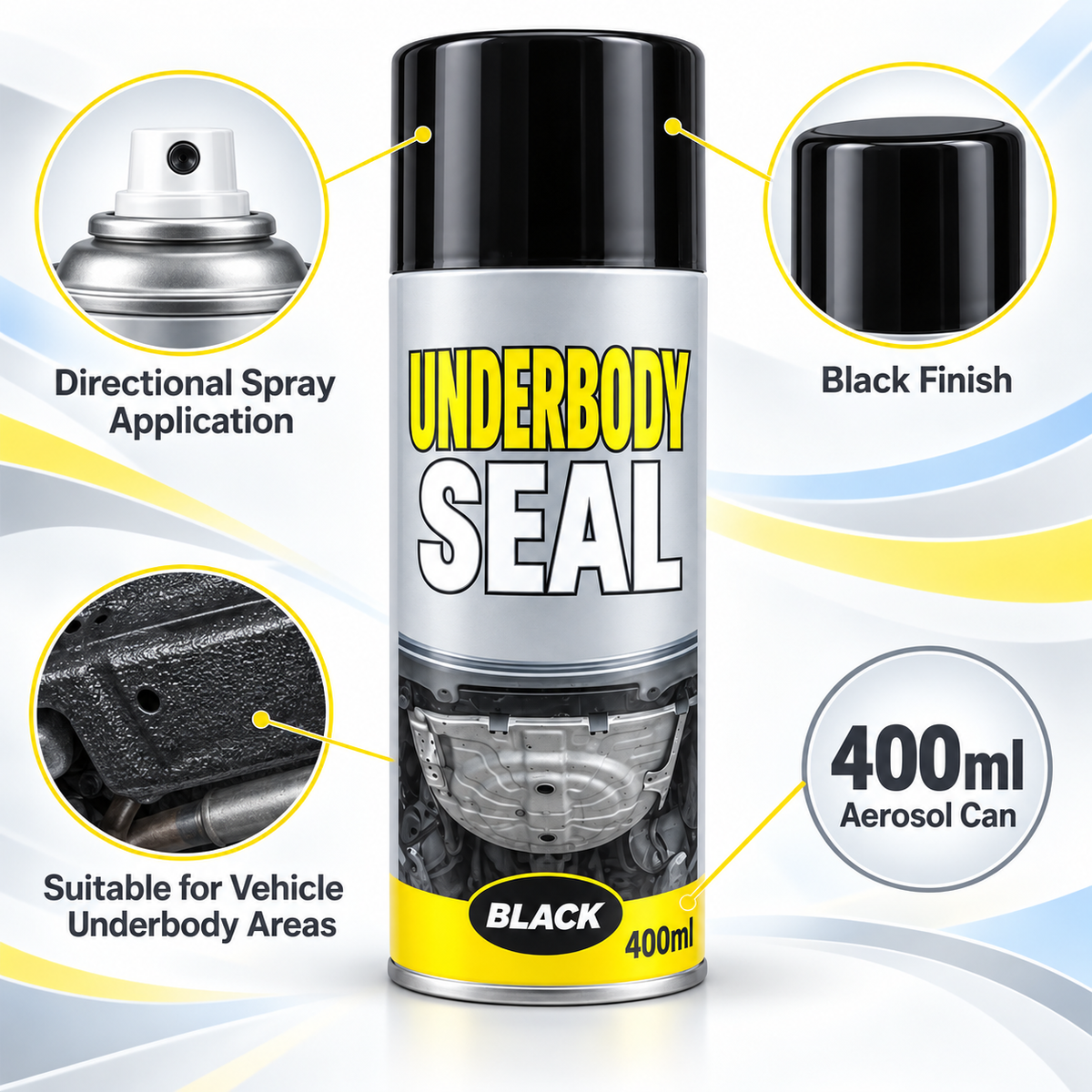 Under Body Seal Spray Black – Anti Rust & Corrosion Protection, 400ml