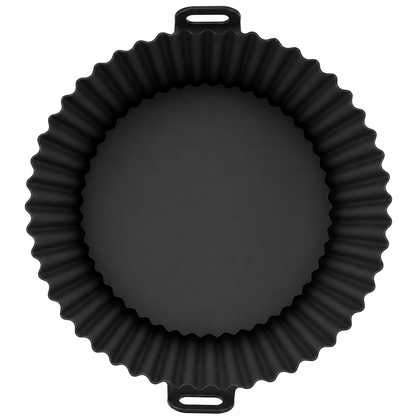 Reusable Silicone Air Fryer Liner – Round Silicone Baking Tray with Handles