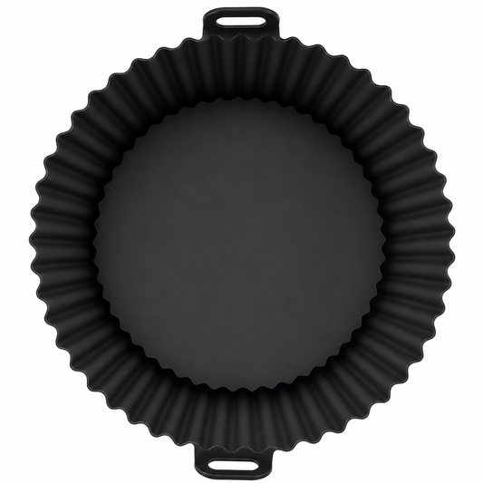 Reusable Silicone Air Fryer Liner – Round Silicone Baking Tray with Handles