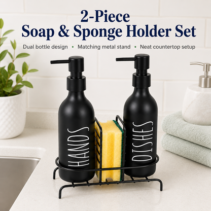 2pc Soap Dispenser Set with Stand