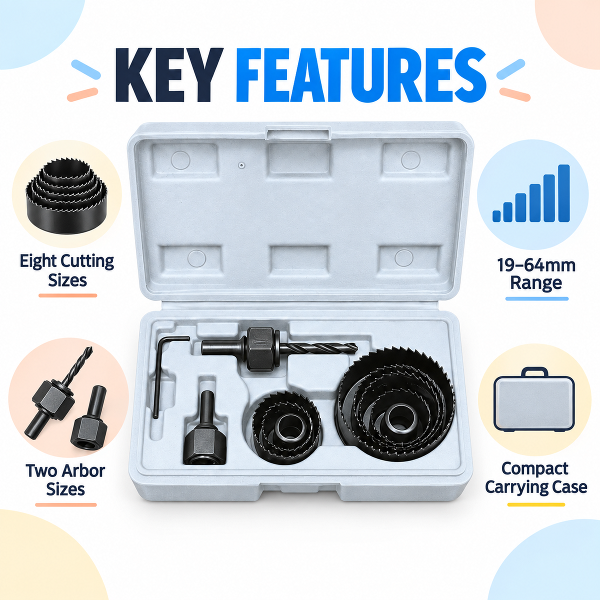 12-Piece Holesaw Kit 19–64mm