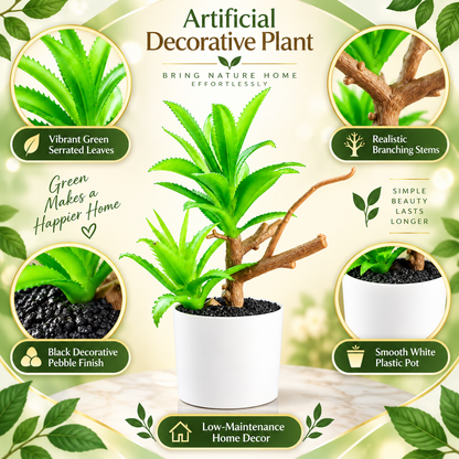 Artificial Succulent Plant in White Pot