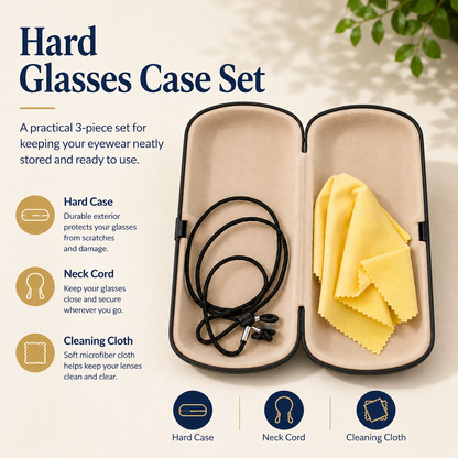 Reading & Sunglasses Hard Case with Neck Cord