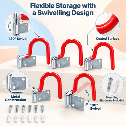 5Pc Swivel Garden Hooks Heavy Duty Wall Mount Hangers
