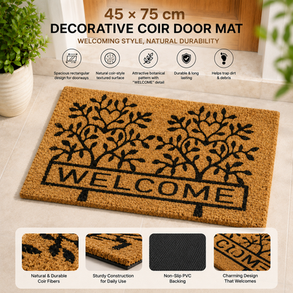 Welcome Coir Door Mat 45x75cm