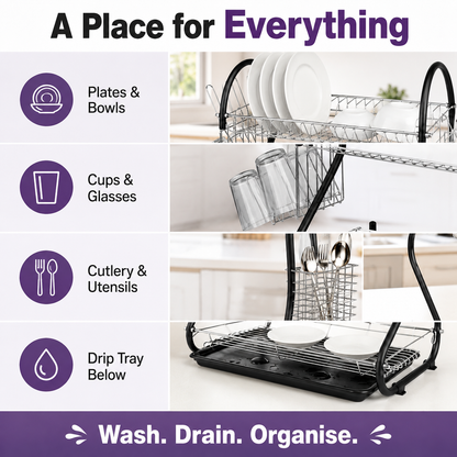 2 Tier Chrome Dish Drainer
