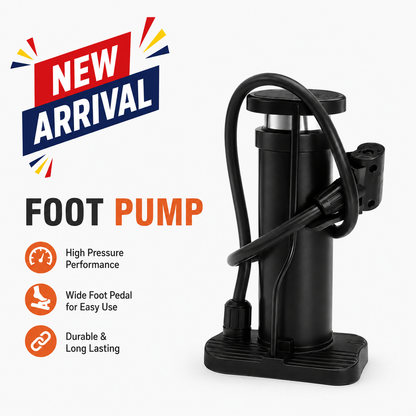 Portable Foot Pump – Manual Air Inflator with Hose for Bikes, Balls & Inflatable Accessories