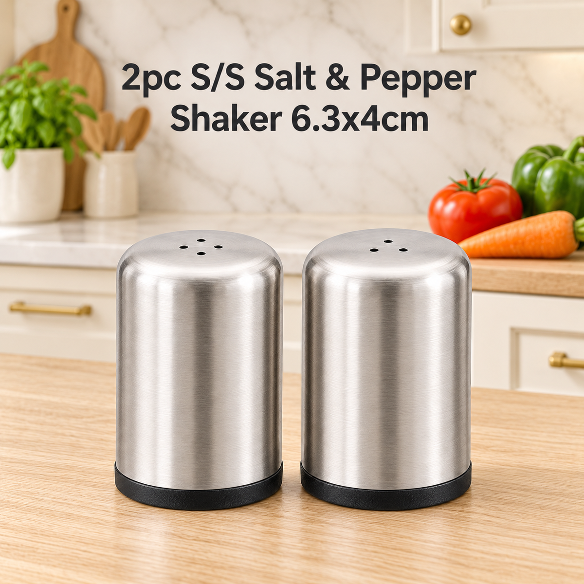 Stainless Steel Salt & Pepper Shaker Set – 2 Piece