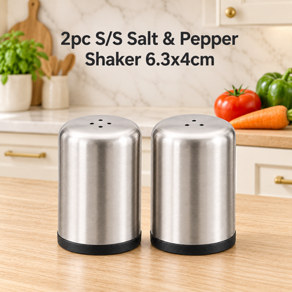Stainless Steel Salt & Pepper Shaker Set – 2 Piece