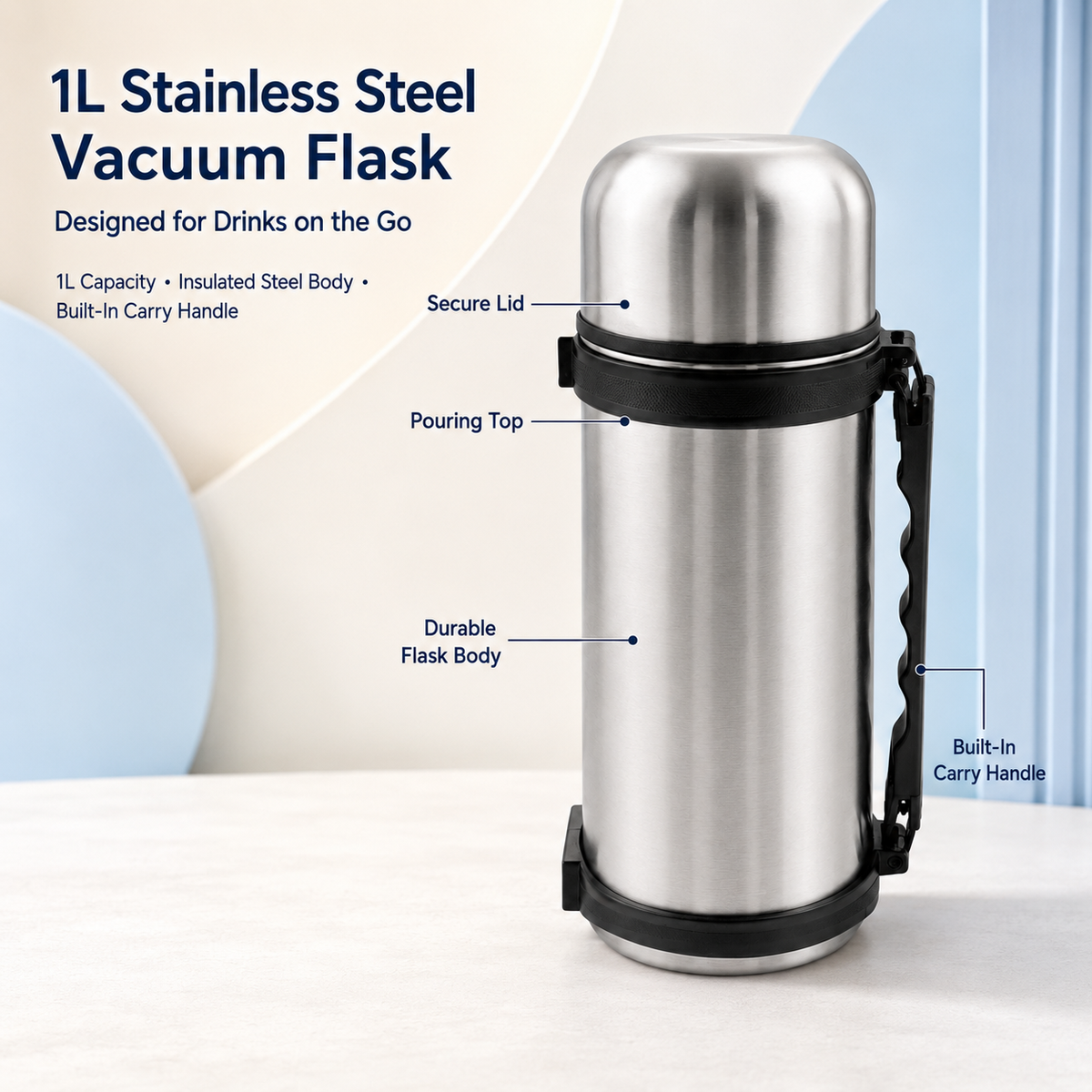 1L Stainless Steel Vacuum Flask
