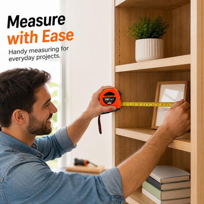 3M / 10FT Retractable Measuring Tape – 19mm Metric & Imperial Tape Measure with Wrist Strap