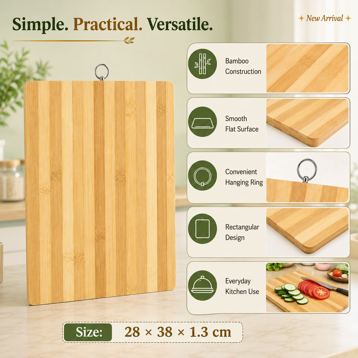 Bamboo Chopping Board 28 x 38 cm