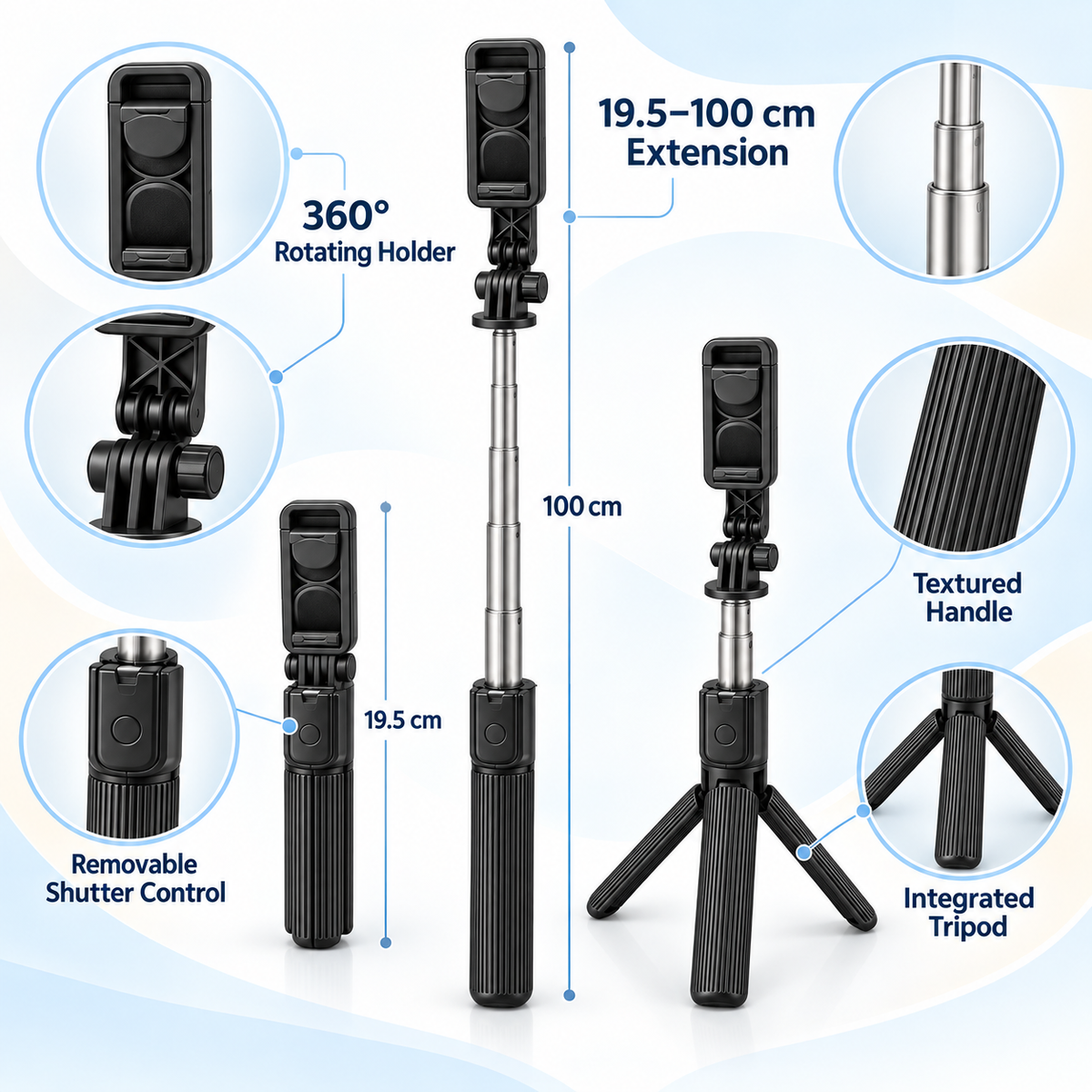 Wireless Selfie Stick Tripod