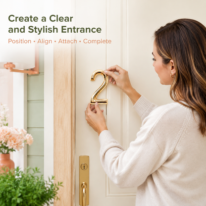 Gold-Tone Plastic Door Numbers