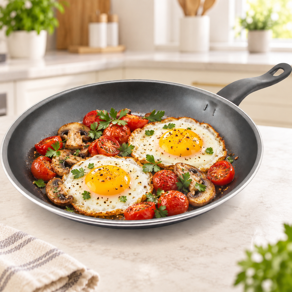 10-Inch Non-Stick Frying Pan with Bakelite Handle – 25cm