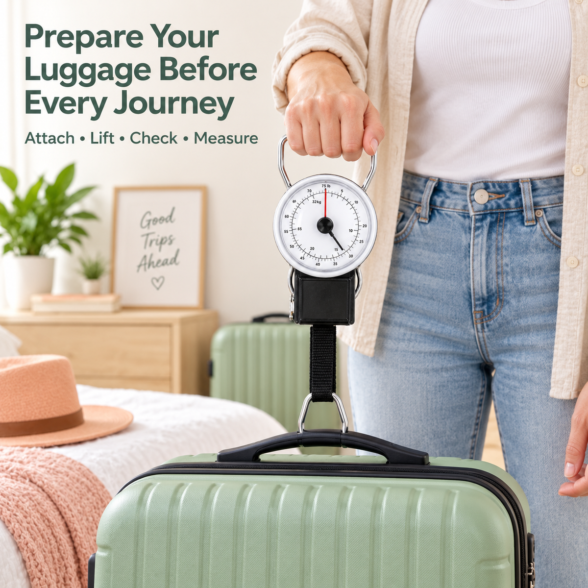 2-in-1 Luggage Scale with Tape Measure – 32kg