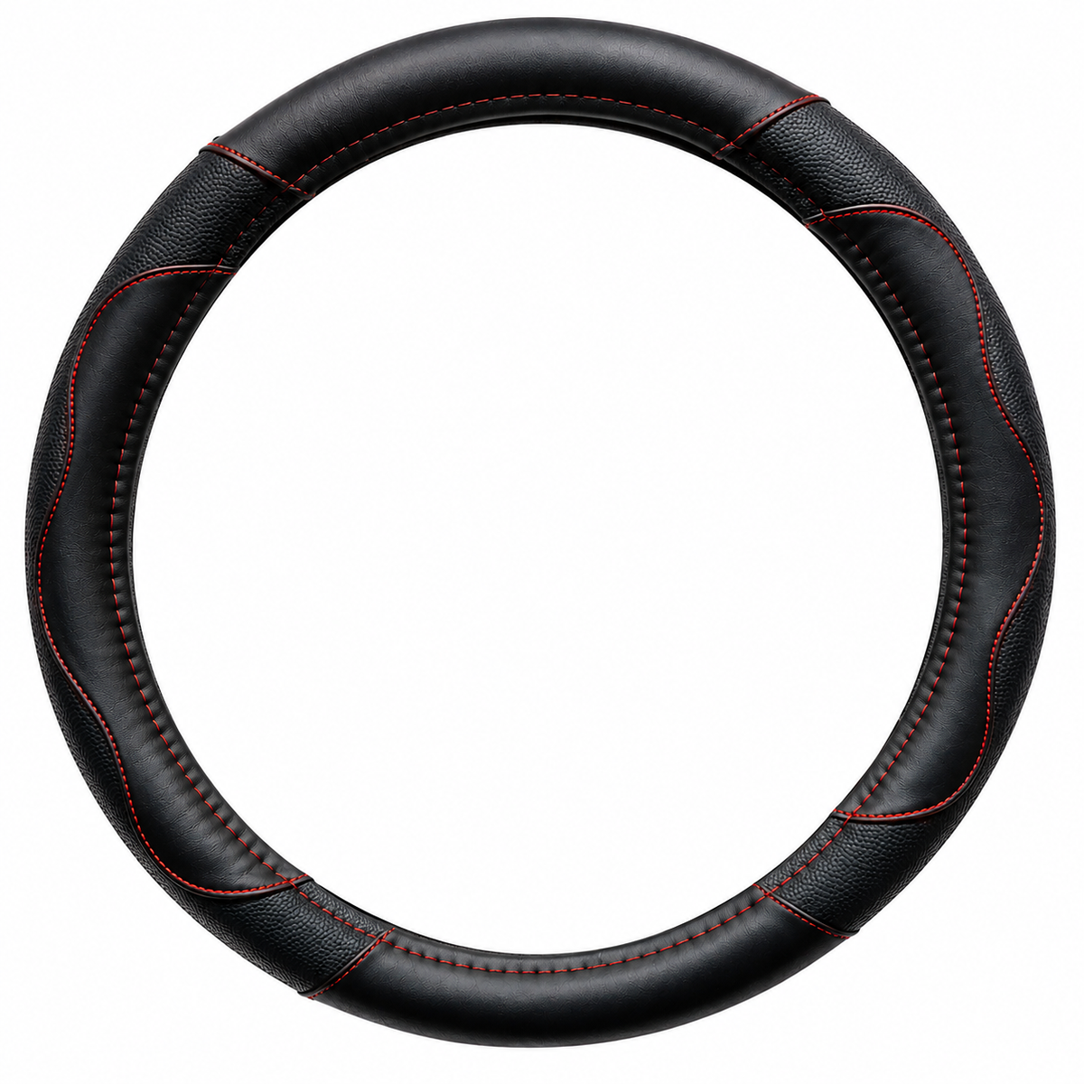 Black & Red Universal Steering Wheel Cover