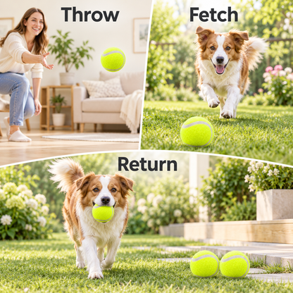 3 Pack Tennis Ball Dog Toys