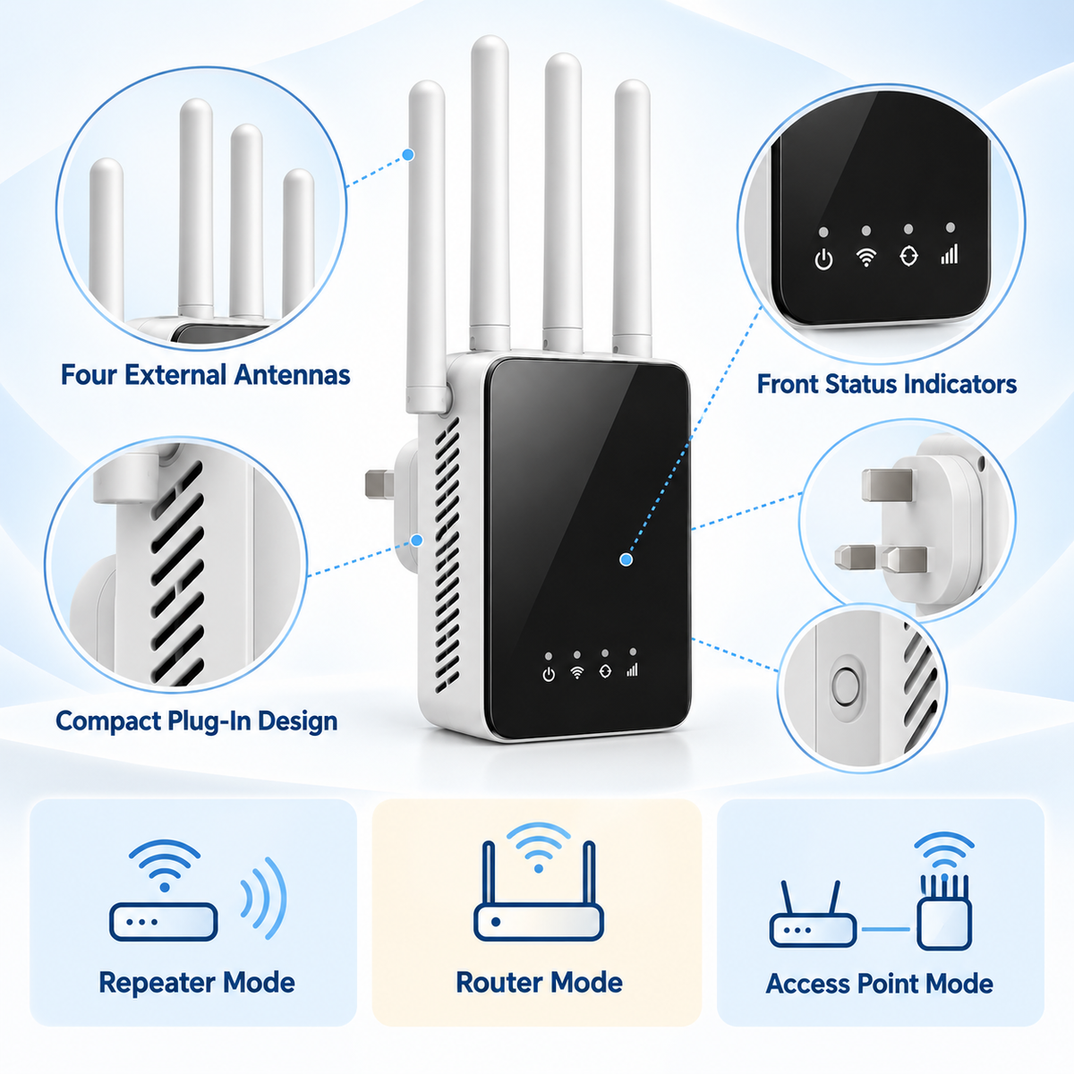 Plastic WiFi Router Repeater