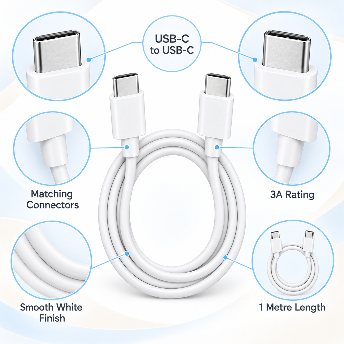 1m USB-C to USB-C Cable