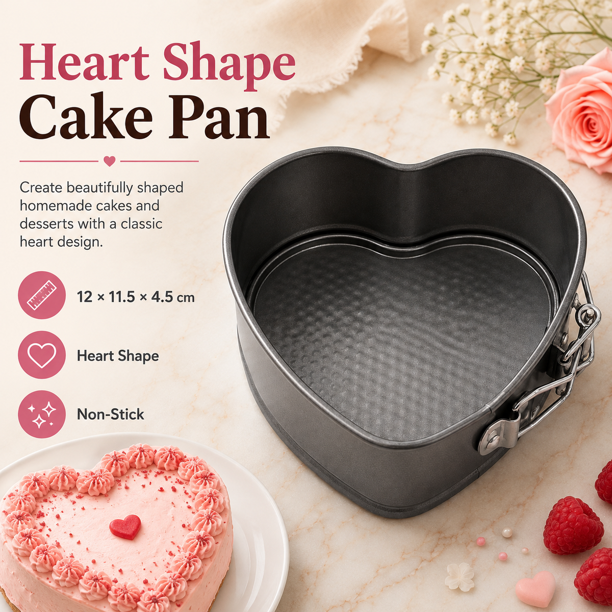 12cm Non-Stick Heart Shape Cake Pan