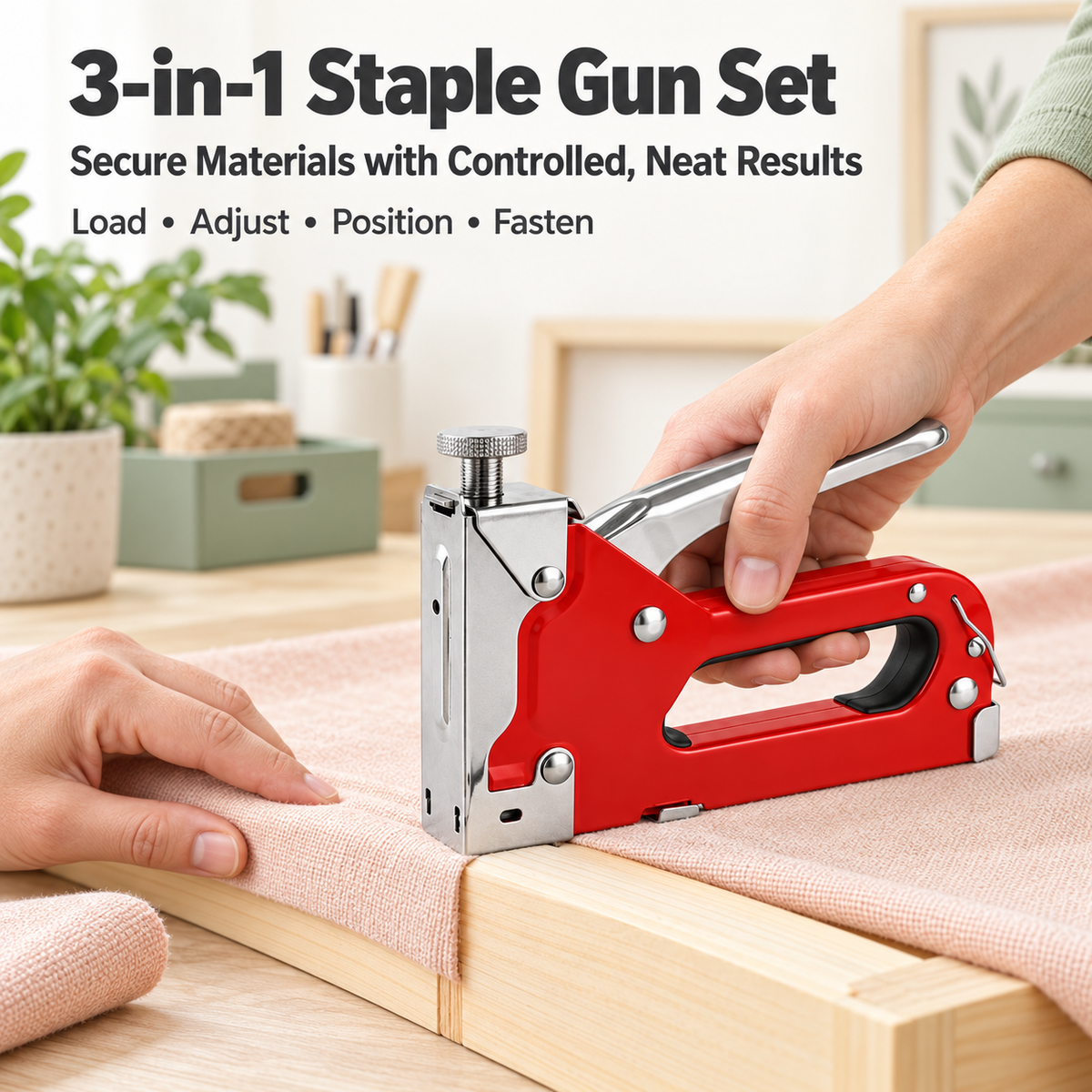 3-in-1 Staple Gun Kit with Staples & Nails Set